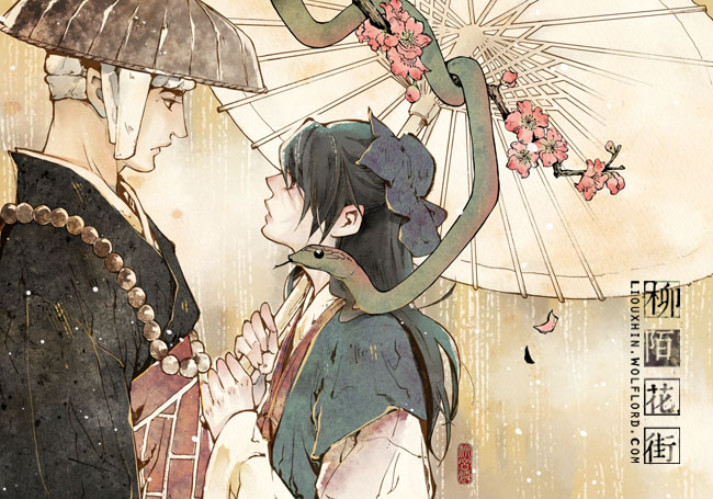 xu xian and fahai (legend of the white snake) drawn by liouxhin