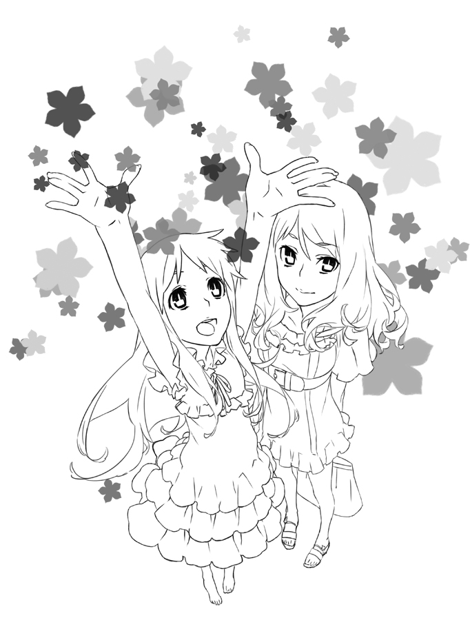 honma meiko and anjou naruko (ano hi mita hana no namae wo bokutachi wa mada shiranai.) drawn by 92m