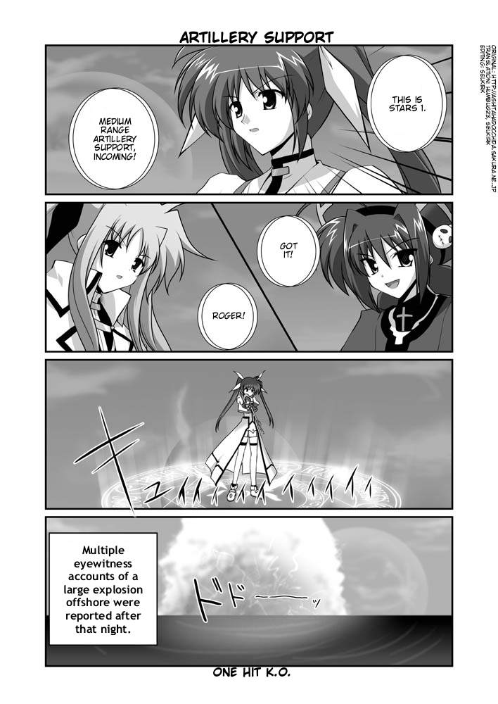 fate testarossa, takamachi nanoha, raising heart, and vita (lyrical nanoha and 1 more) drawn by mikage_takashi