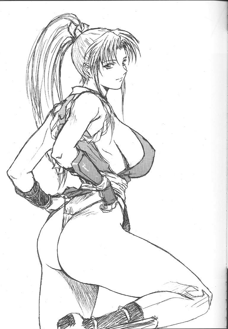 shiranui mai (the king of fighters and 2 more) drawn by momoi_nanabei