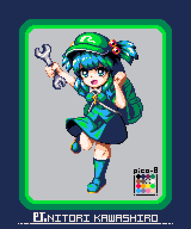 kawashiro nitori (touhou) drawn by greenapple_(g_apple0511)