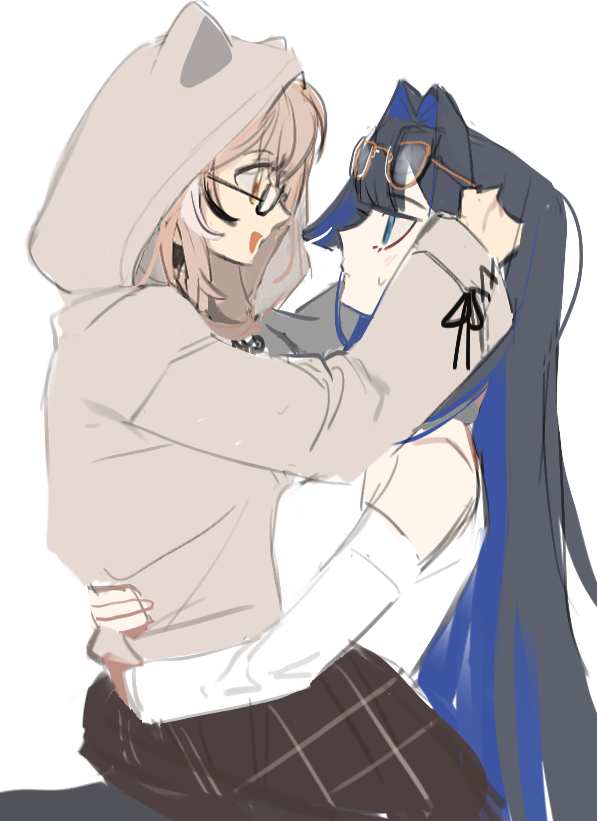 ouro kronii and nanashi mumei (hololive and 1 more) drawn by eus_ing