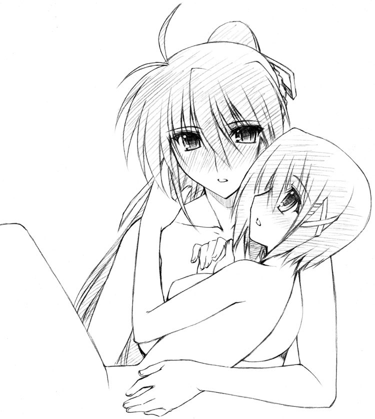 yagami hayate and signum (lyrical nanoha and 3 more) drawn by koishikawa