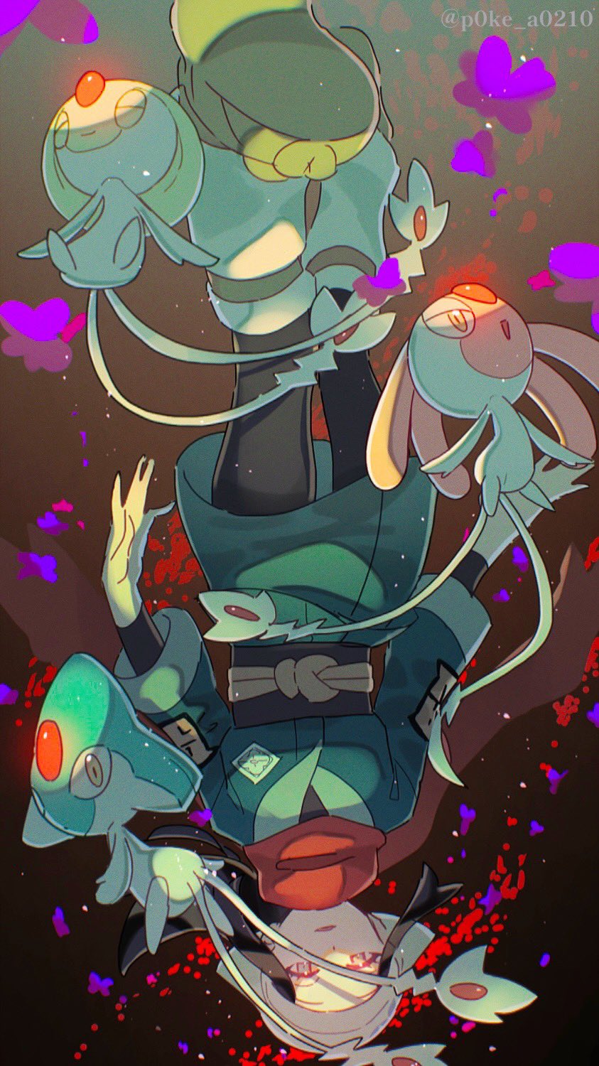 akari, mesprit, azelf, and uxie (pokemon and 1 more) drawn by p0ke_a0210
