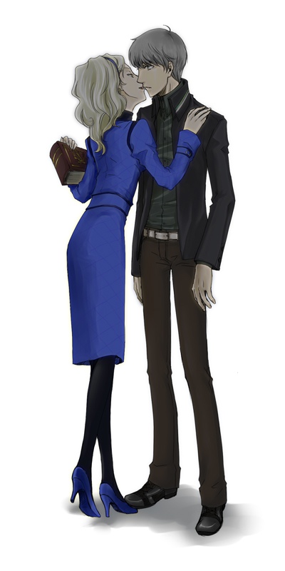 narukami yu and margaret (persona and 1 more) drawn by kaina_(b-white)