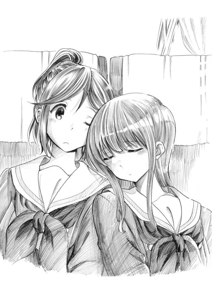 yoroizuka mizore and kasaki nozomi (hibike! euphonium) drawn by takeshisu