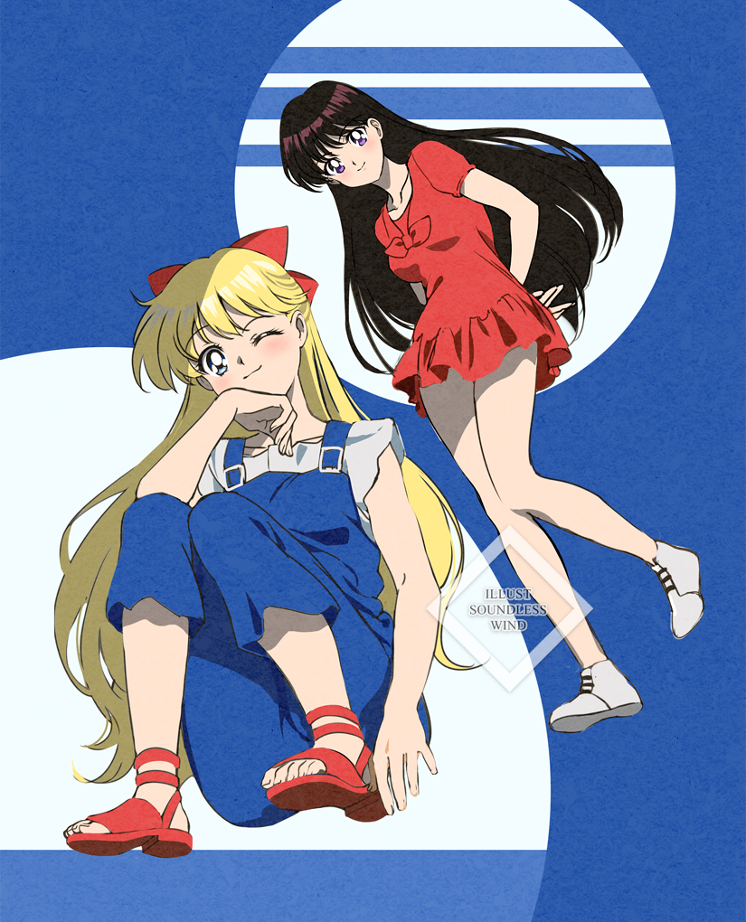 aino minako and hino rei (bishoujo senshi sailor moon) drawn by kaze-hime