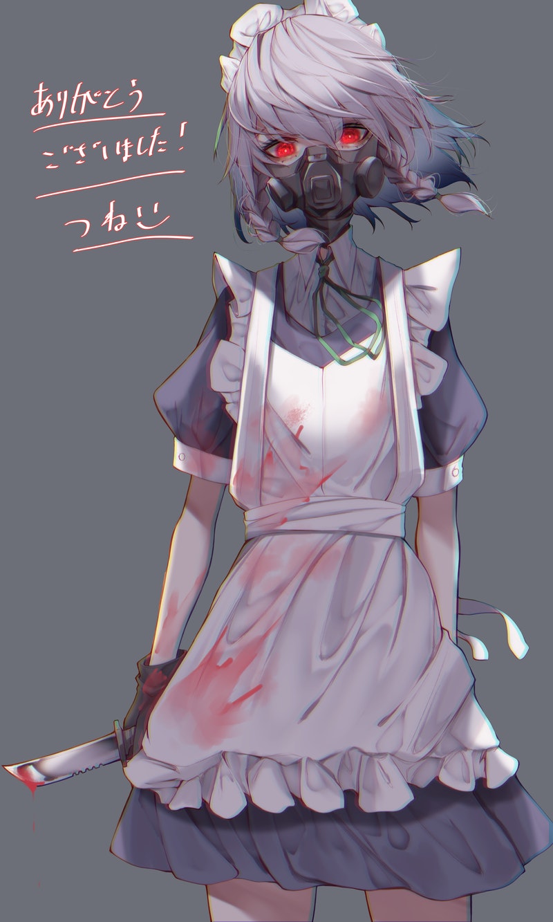 izayoi sakuya (touhou) drawn by kararage_tsune
