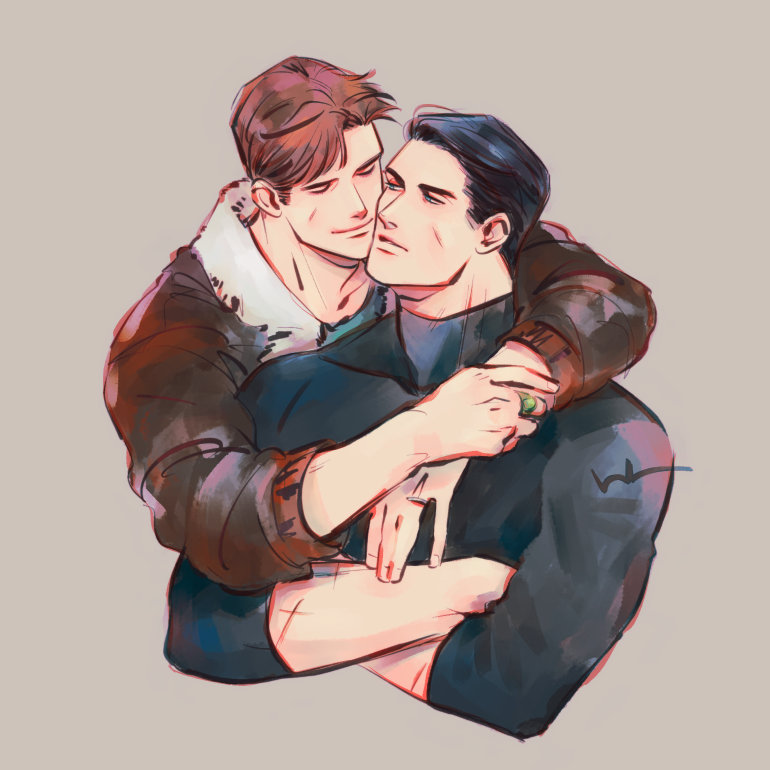 bruce wayne and hal jordan (dc comics and 2 more) drawn by htnks2