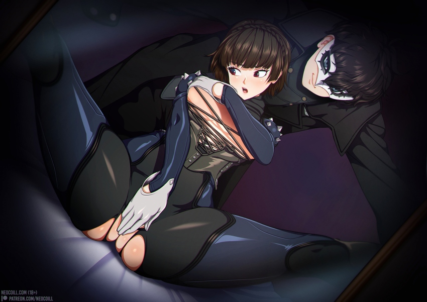 amamiya ren, niijima makoto, and queen (persona and 1 more) drawn by neocoill