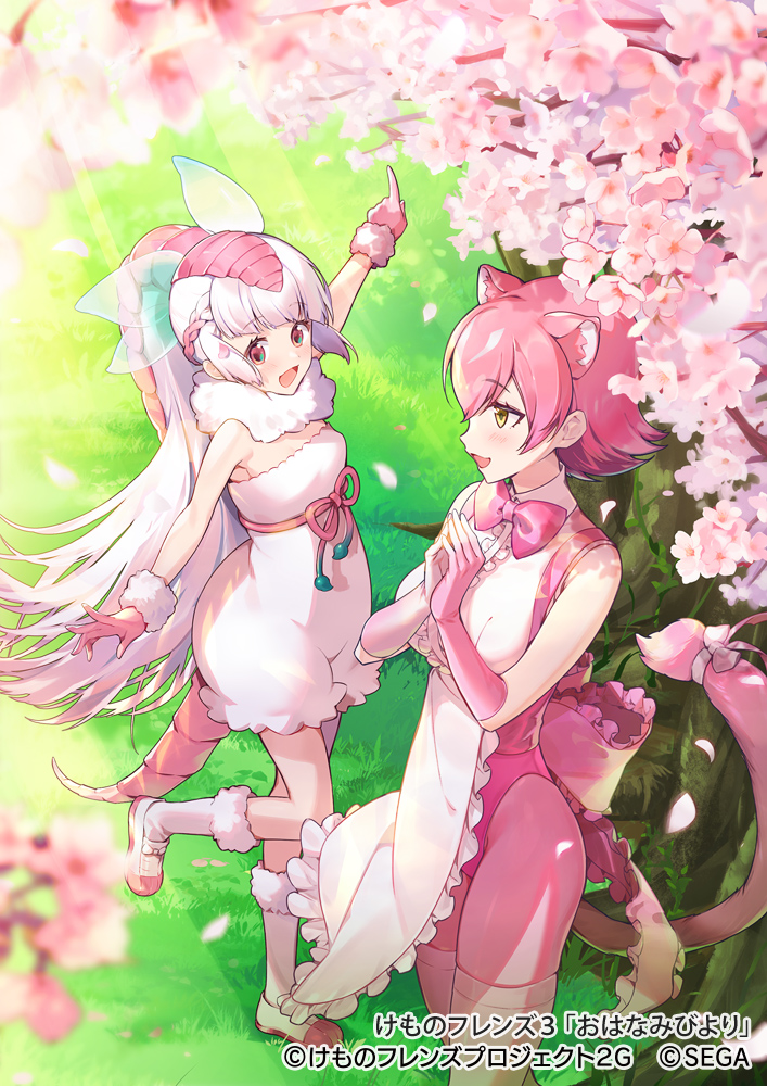 peach panther and pink fairy armadillo (kemono friends and 1 more) drawn by hasumikaoru