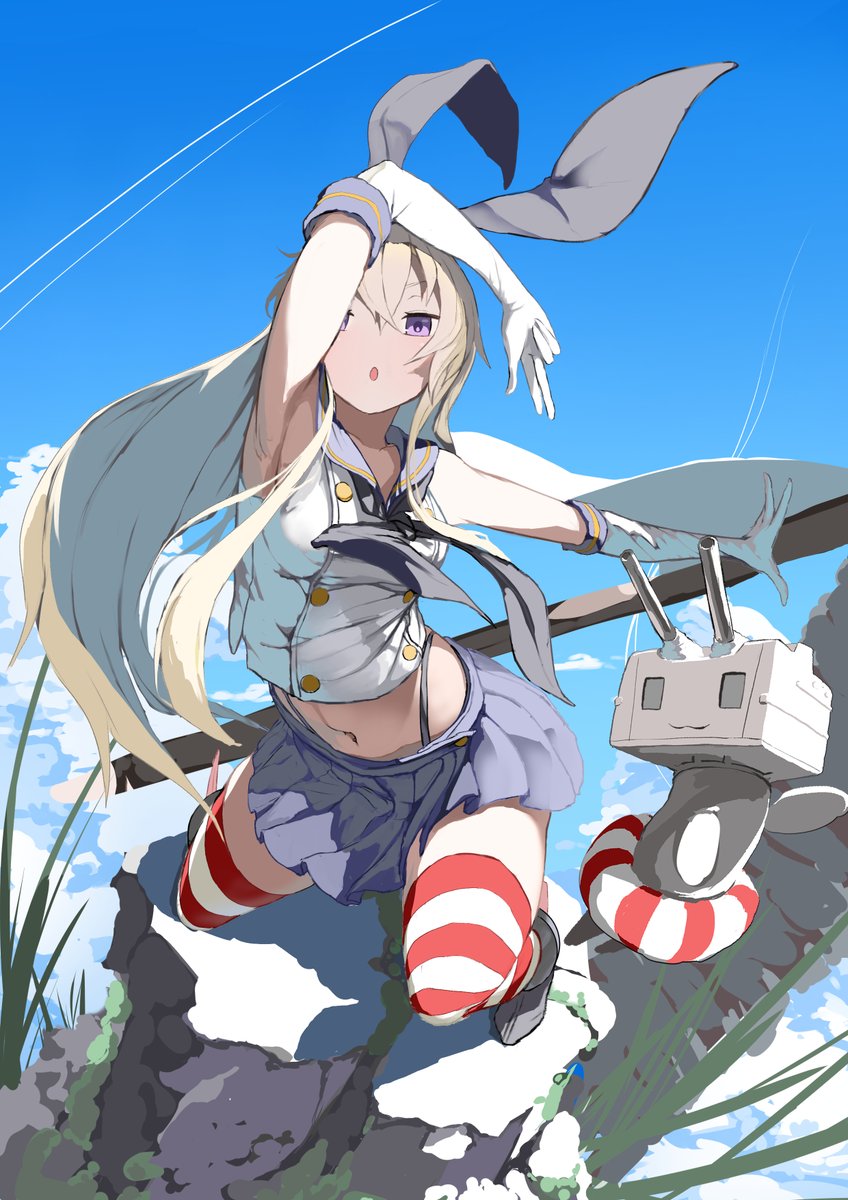 shimakaze and rensouhou-chan (kantai collection) drawn by sannsogyoraikai