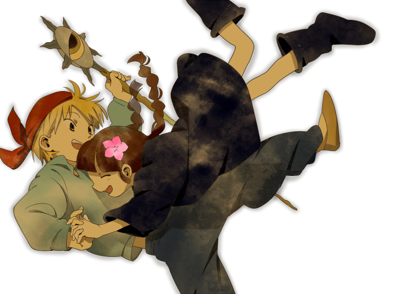 kukuri and nike (mahoujin guruguru) drawn by midori_(ike)