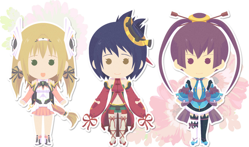 aurica nestmile, luca truelywaath, finnel, and shimotsuki haruka (ar tonelico and 3 more) drawn by ka_tsuta