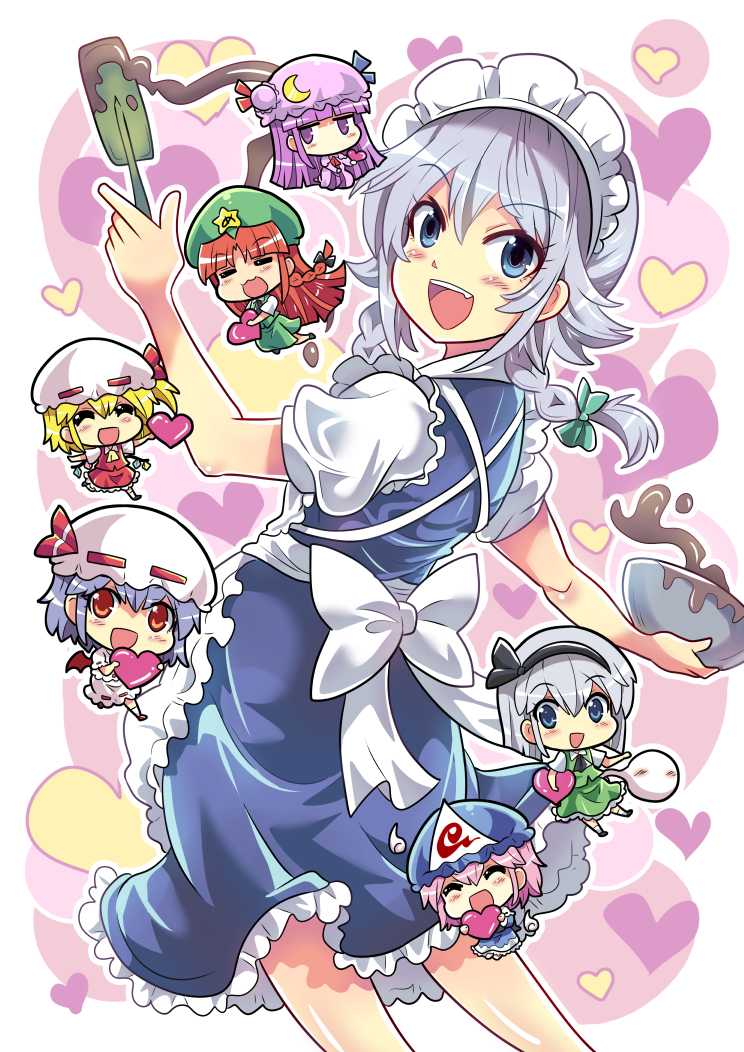 remilia scarlet, flandre scarlet, izayoi sakuya, konpaku youmu, patchouli knowledge, and 2 more (touhou) drawn by colonel_aki