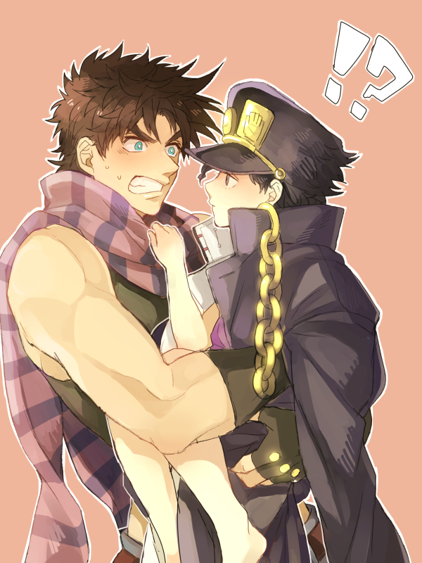 joseph joestar and kujo jotaro (jojo no kimyou na bouken and 2 more) drawn by manaka_(gunjooou)