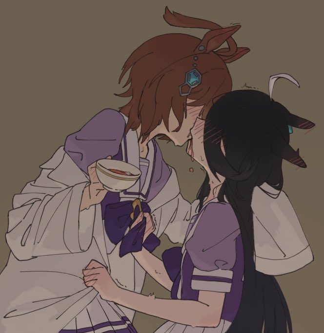 agnes tachyon and manhattan cafe (umamusume) drawn by okimoto