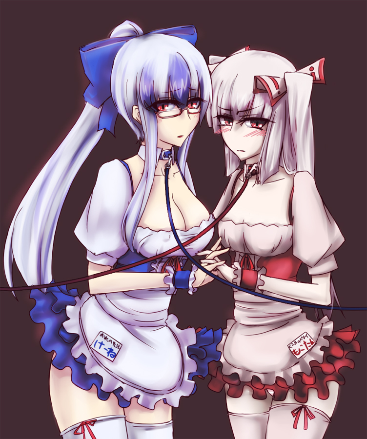 fujiwara no mokou and kamishirasawa keine (touhou) drawn by asa_inu