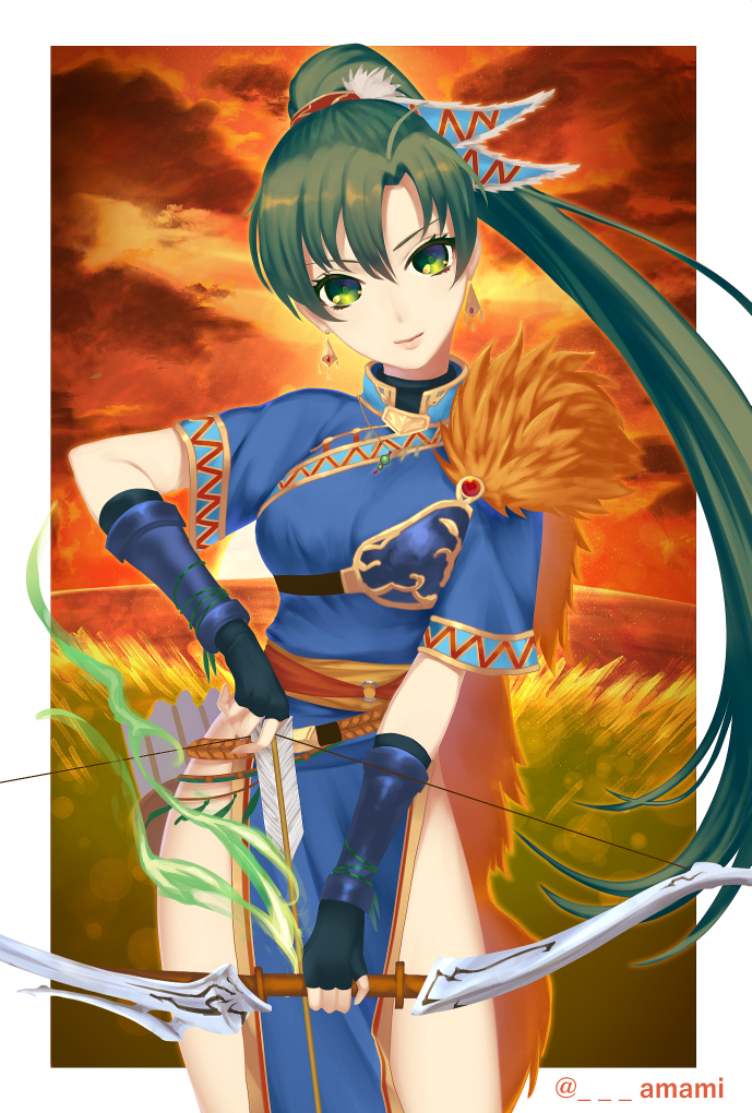 lyn (fire emblem and 2 more) drawn by amami_(amami07)