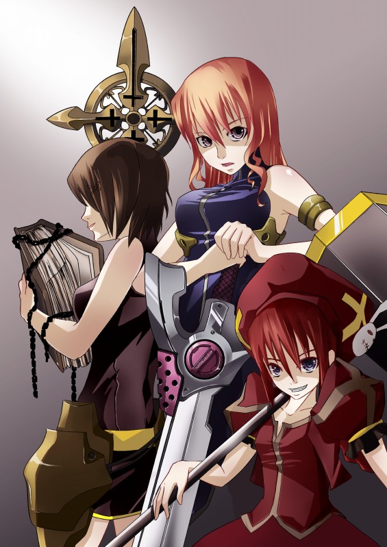 yagami hayate, vita, signum, graf eisen, schwertkreuz, and 2 more (lyrical nanoha and 3 more) drawn by takahei
