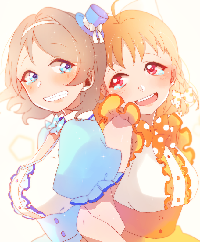 watanabe you and takami chika (love live! and 1 more) drawn by shima_(mahirooon)