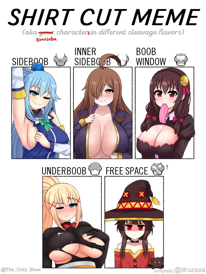 megumin, aqua, darkness, yunyun, wiz, and 1 more (kono subarashii sekai ni shukufuku wo!) drawn by the_only_shoe