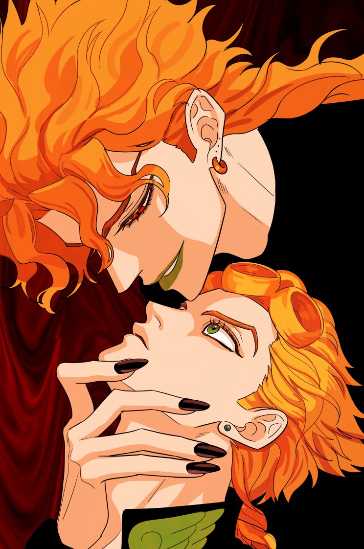 dio brando and giorno giovanna (jojo no kimyou na bouken and 1 more) drawn by gooonja