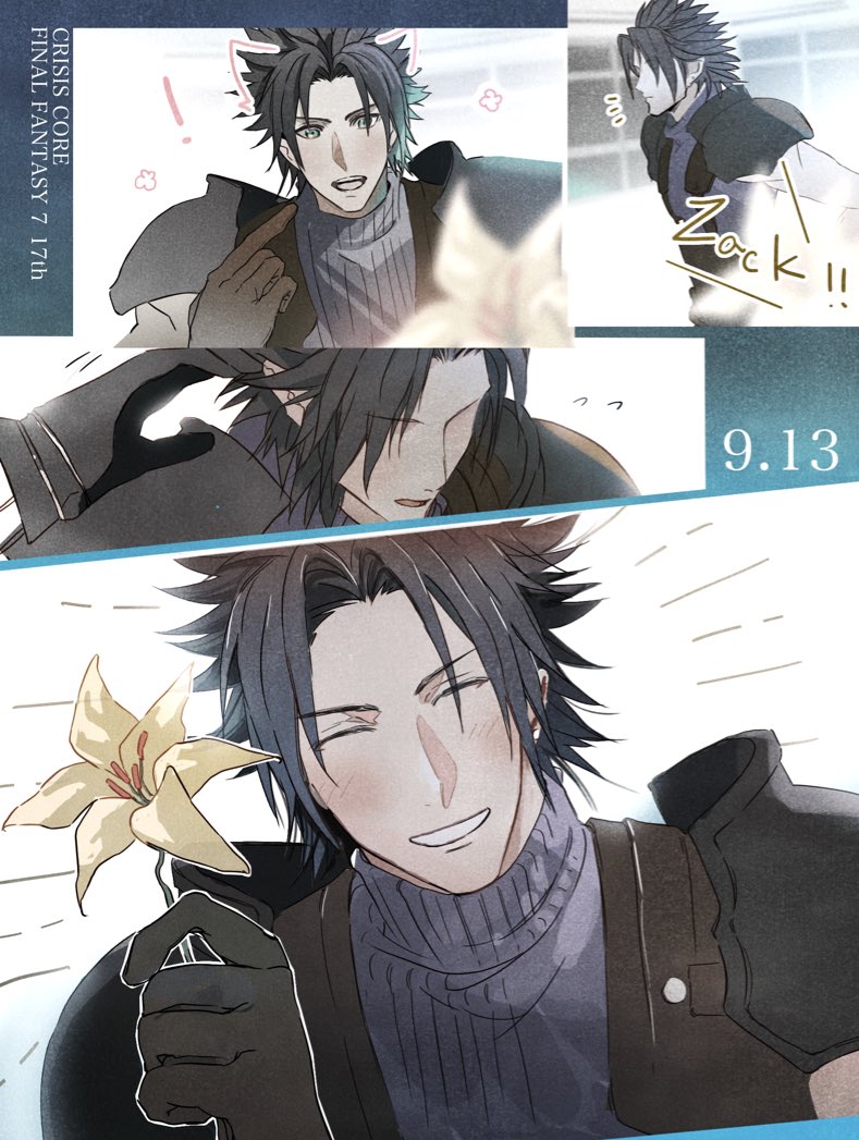 zack fair (final fantasy and 2 more) drawn by 2b_fff