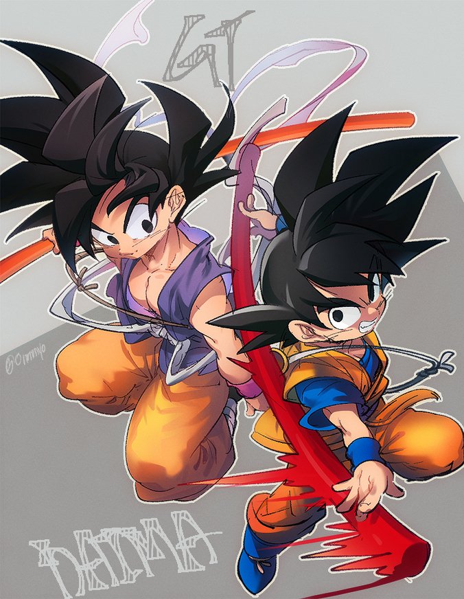 son goku (dragon ball and 2 more) drawn by ommmyoh