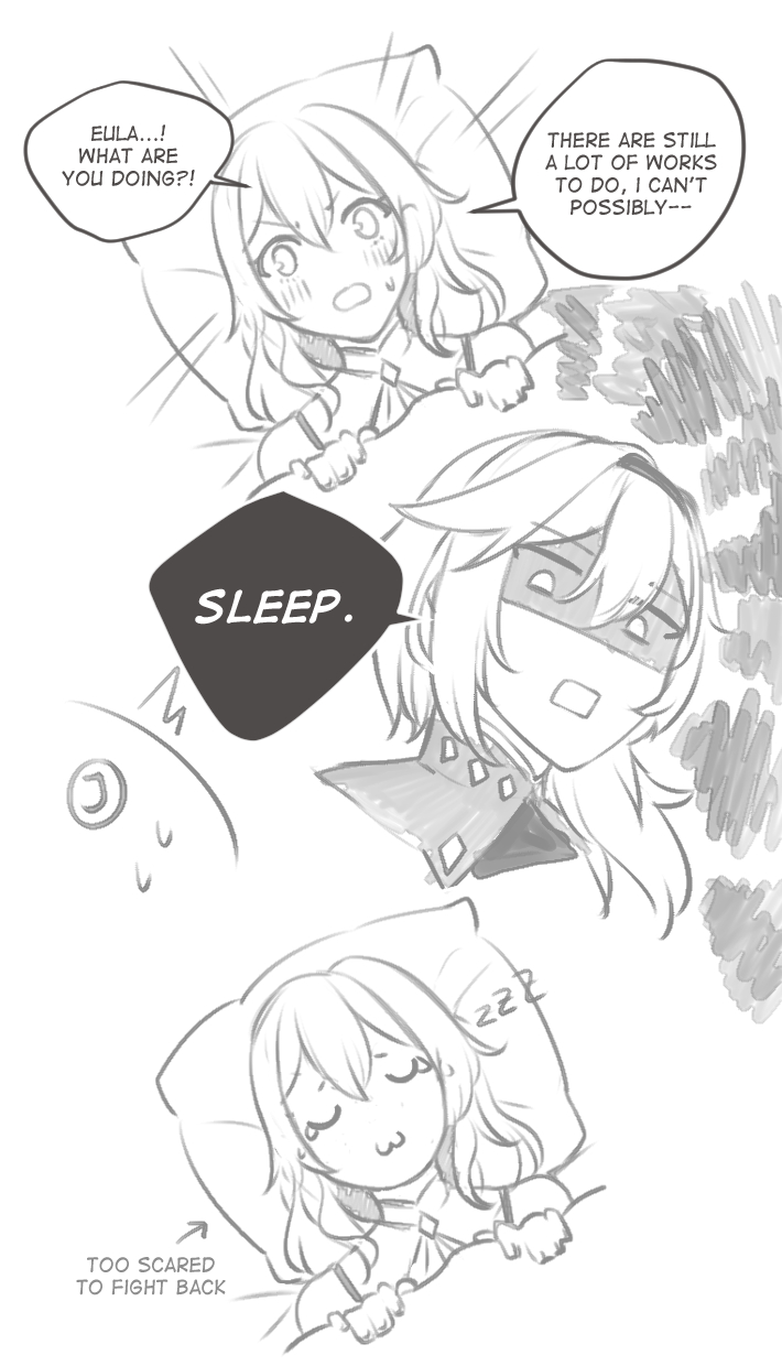 eula and jean (genshin impact) drawn by hinagi_(fox_priest)