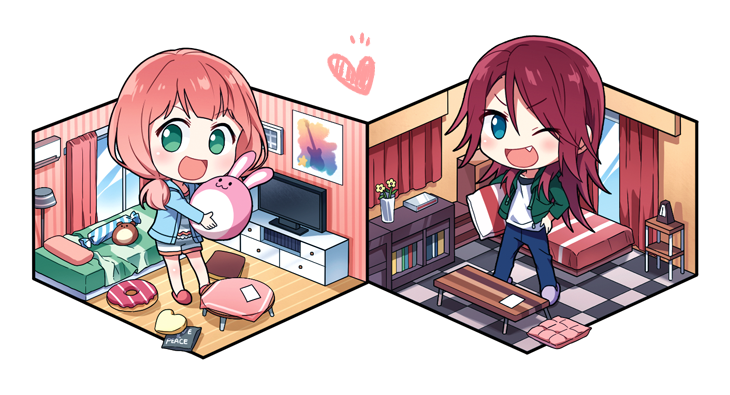 uehara himari and udagawa tomoe (bang dream!) drawn by re_ghotion