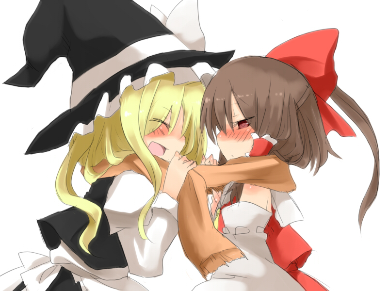 hakurei reimu and kirisame marisa (touhou) drawn by mikan_(ama_no_hakoniwa)