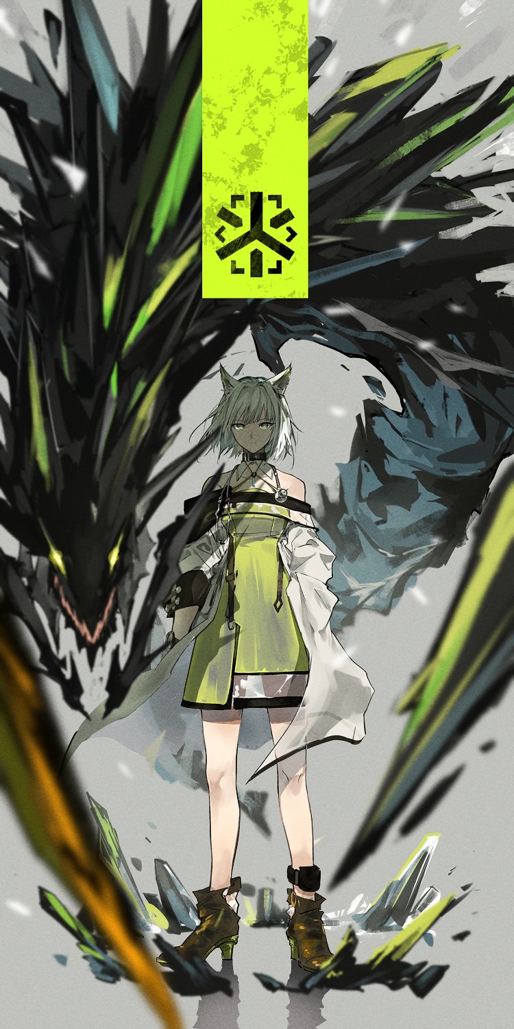 kal'tsit and mon3tr (arknights) drawn by o_kita915