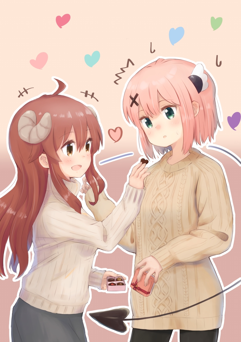yoshida yuuko and chiyoda momo (machikado mazoku) drawn by kuramoto_takato