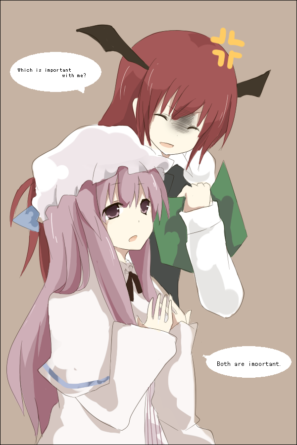 patchouli knowledge and koakuma (touhou) drawn by mono_(recall)