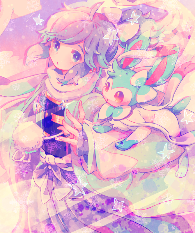 sylveon and yamato-no-kami yasusada (pokemon and 1 more) drawn by zippo_(3756c)
