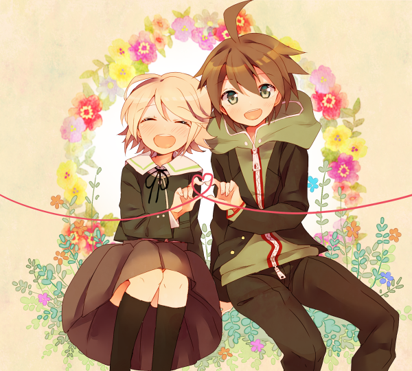 naegi makoto and fujisaki chihiro (danganronpa and 1 more) drawn by kotatsu_neneko