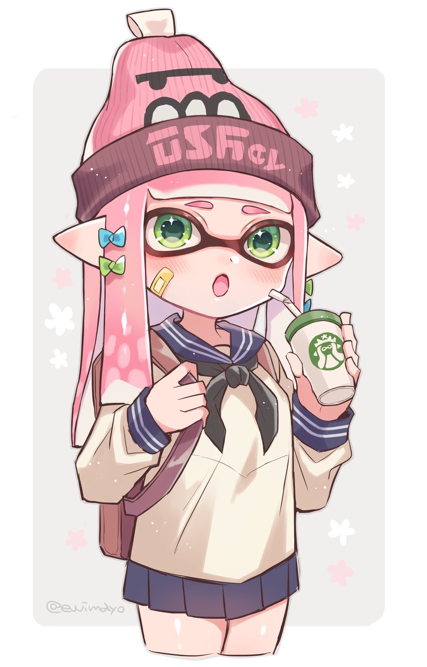 inkling player character and inkling girl (splatoon and 1 more) drawn by shina_shina