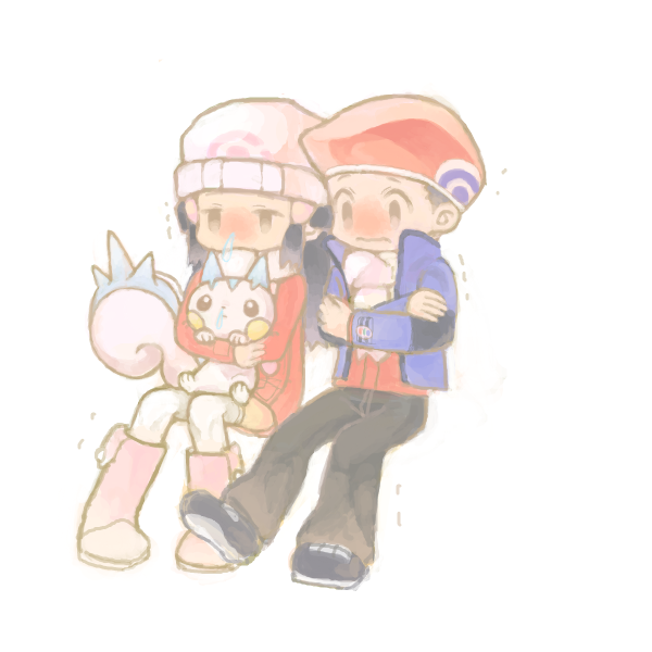 dawn, lucas, and pachirisu (pokemon and 2 more) drawn by mimizubare