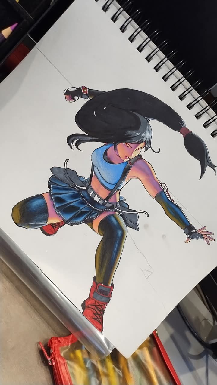 tifa lockhart (final fantasy and 2 more) drawn by marquis_devon_burgess