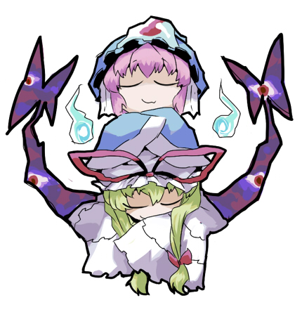 yakumo yukari and saigyouji yuyuko (touhou) drawn by yugiri