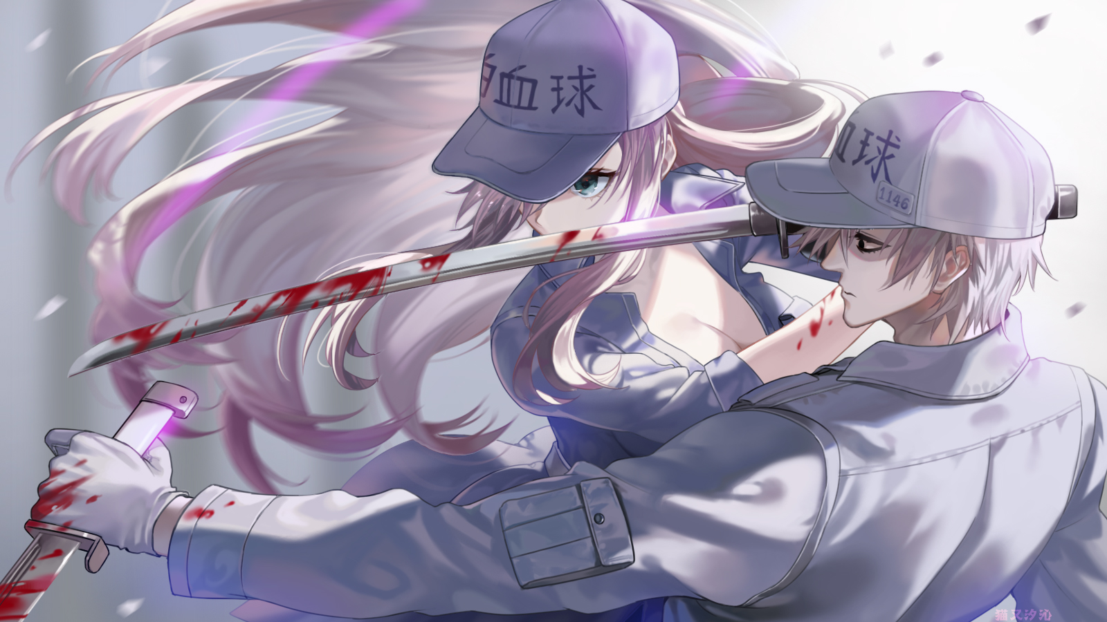 White Blood Cell U 1146 And U 1196 Hataraku Saibou And 1 More Drawn By Peach Luo Danbooru