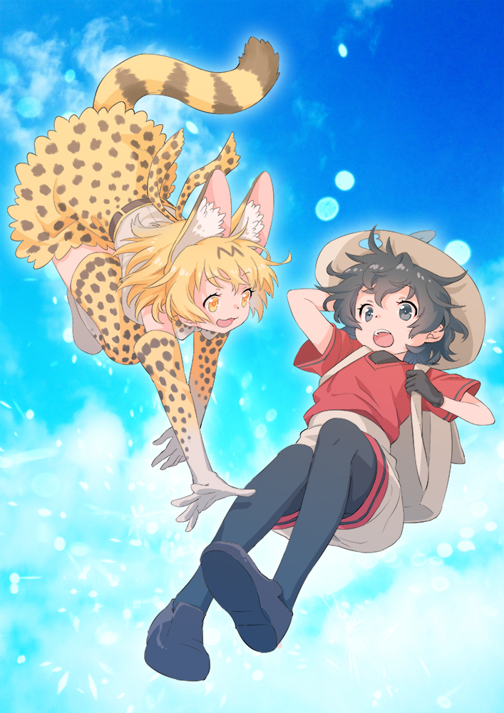 serval and kaban (kemono friends) drawn by inukoro_(spa)