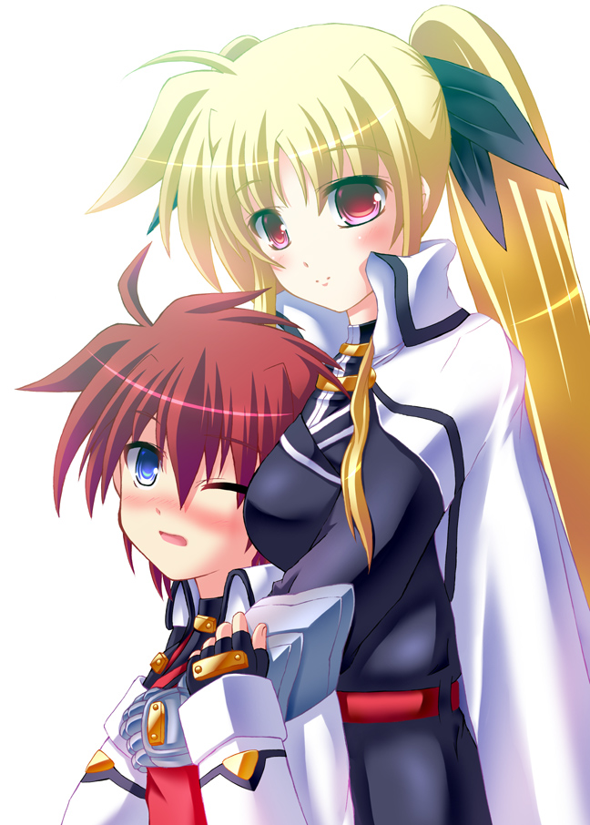 fate testarossa and erio mondial (lyrical nanoha and 1 more) drawn by utanone_shion