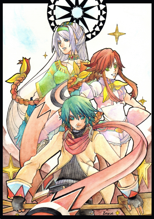 rebecca streisand, avril vent fleur, and dean stark (wild arms and 1 more) drawn by come-sta
