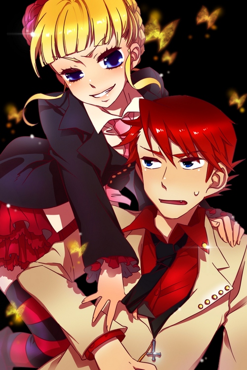 beatrice and ushiromiya battler (umineko no naku koro ni) drawn by fuyu_kitsune
