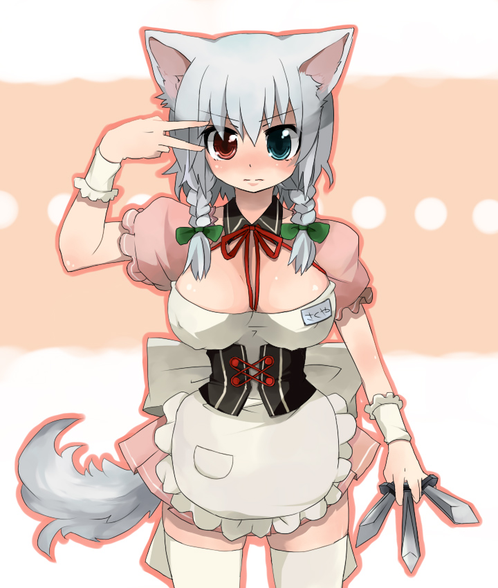 izayoi sakuya and asahina mikuru (touhou and 1 more) drawn by sato_(sa10cho)