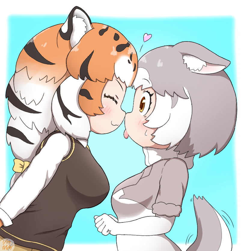 dog and siberian tiger (kemono friends) drawn by nanachii_(nanatidayo)