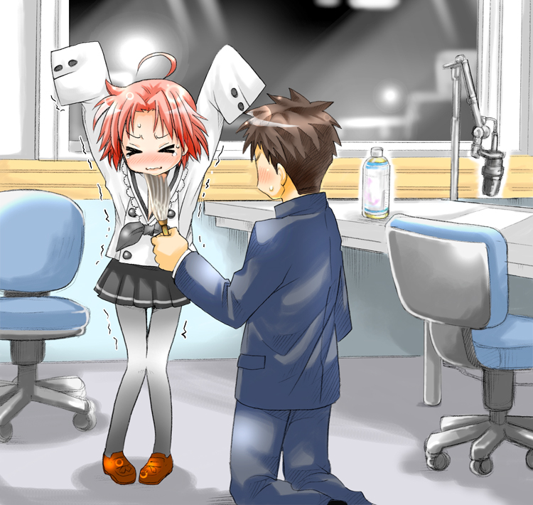 kogami akira and shiraishi minoru (lucky star) drawn by ubizo