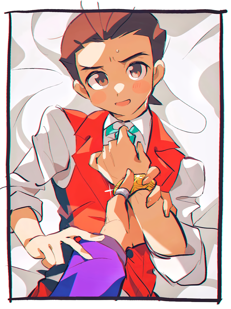apollo justice and klavier gavin (ace attorney) drawn by grgrton
